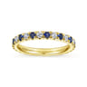 Eternity Band Wedding Ring in 14k Yellow Gold with Round Sapphire at Gabriel & Co.