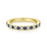 Eternity Band Wedding Ring in 14k Yellow Gold with Round Sapphire at Gabriel & Co.