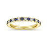 Eternity Band Wedding Ring in 14k Yellow Gold with Round Sapphire at Gabriel & Co.
