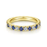 Eternity Band Wedding Ring in 14k Yellow Gold with Round Sapphire at Gabriel & Co.