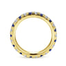 Eternity Band Wedding Ring in 14k Yellow Gold with Round Sapphire at Gabriel & Co.
