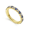Eternity Band Wedding Ring in 14k Yellow Gold with Round Sapphire at Gabriel & Co.