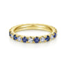 Eternity Band Wedding Ring in 14k Yellow Gold with Round Sapphire at Gabriel & Co.