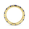 Eternity Band Wedding Ring in 14k Yellow Gold with Round Sapphire at Gabriel & Co.