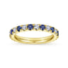 Eternity Band Wedding Ring in 14k Yellow Gold with Round Sapphire at Gabriel & Co.