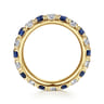 Eternity Band Wedding Ring in 14k Yellow Gold with Round Sapphire at Gabriel & Co.