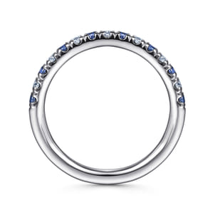 Bari - Platinum 15 Stone Diamond and Sapphire Anniversary Band
