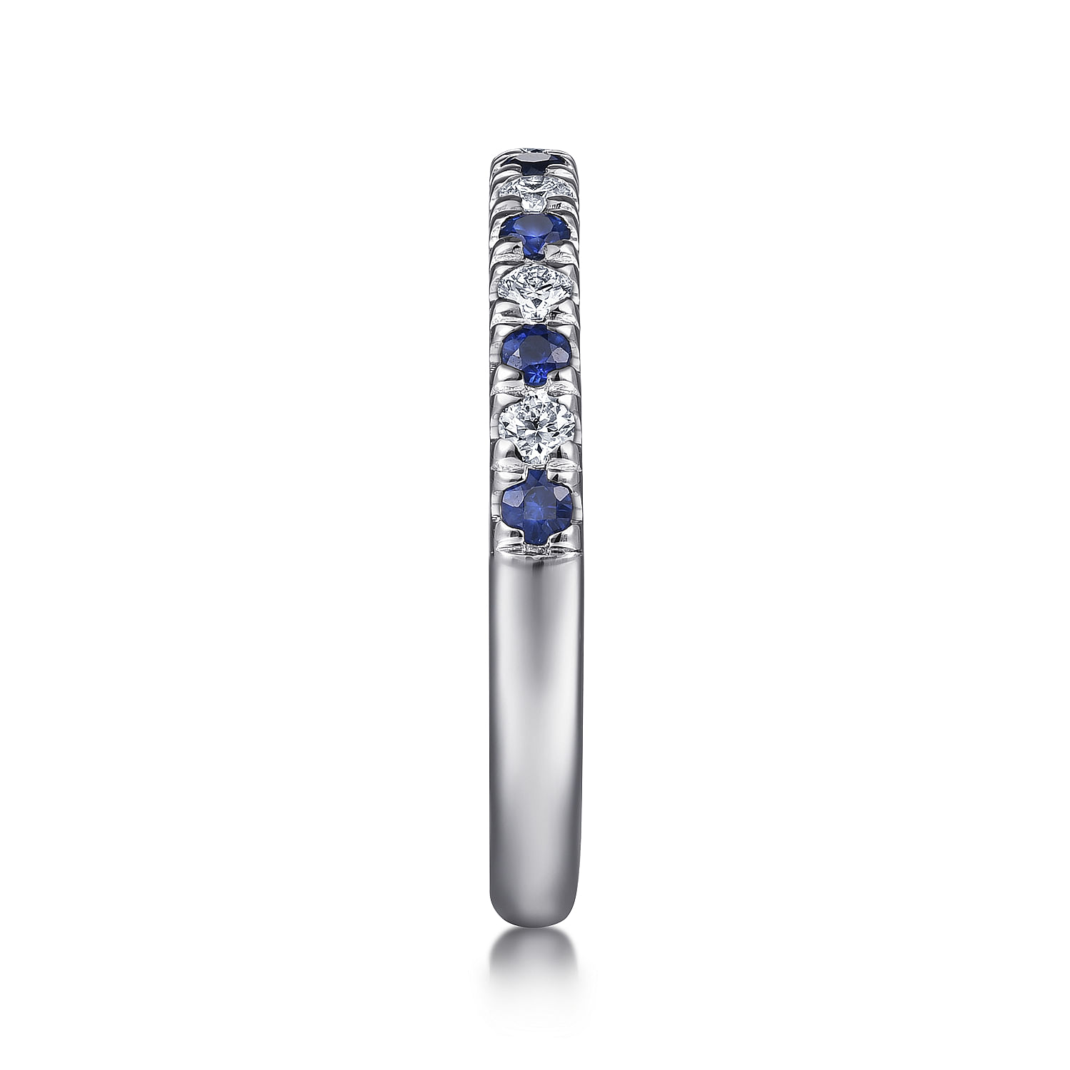 Bari - Platinum 15 Stone Diamond and Sapphire Anniversary Band