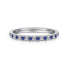 Straight Wedding Ring in Platinum with Round Sapphire at Gabriel & Co.