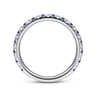 Straight Wedding Ring in Platinum with Round Sapphire at Gabriel & Co.