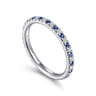 Straight Wedding Ring in Platinum with Round Sapphire at Gabriel & Co.