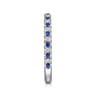 Straight Wedding Ring in Platinum with Round Sapphire at Gabriel & Co.