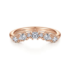 Barletta - 14K Rose Gold Curved Diamond Anniversary Band
