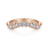 Curved Wedding Ring in 14k Rose Gold with Round Natural Diamond at Gabriel & Co.