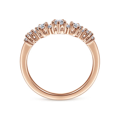 Barletta - 14K Rose Gold Curved Diamond Anniversary Band