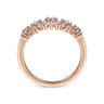 Curved Wedding Ring in 14k Rose Gold with Round Natural Diamond at Gabriel & Co.