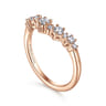 Curved Wedding Ring in 14k Rose Gold with Round Natural Diamond at Gabriel & Co.