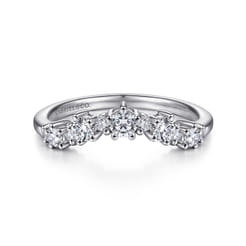 Barletta - 14K White Gold Curved Diamond Anniversary Band