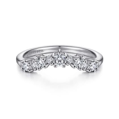 Barletta - 14K White Gold Curved Diamond Anniversary Band
