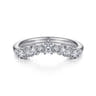 Curved Wedding Ring in 14k White Gold with Round Natural Diamond at Gabriel & Co.