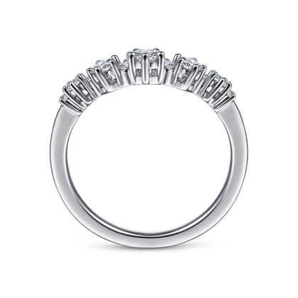 Barletta - 14K White Gold Curved Diamond Anniversary Band