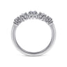 Curved Wedding Ring in 14k White Gold with Round Natural Diamond at Gabriel & Co.