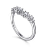 Curved Wedding Ring in 14k White Gold with Round Natural Diamond at Gabriel & Co.