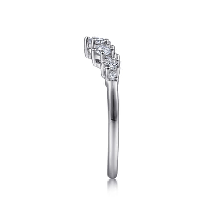 Barletta - 14K White Gold Curved Diamond Anniversary Band