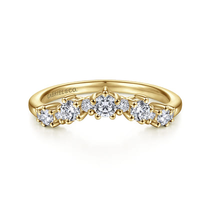 Barletta - 14K Yellow Gold Curved Diamond Anniversary Band
