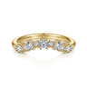 Curved Wedding Ring in 14k Yellow Gold with Round Natural Diamond at Gabriel & Co.