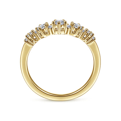 Barletta - 14K Yellow Gold Curved Diamond Anniversary Band