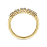 Curved Wedding Ring in 14k Yellow Gold with Round Natural Diamond at Gabriel & Co.