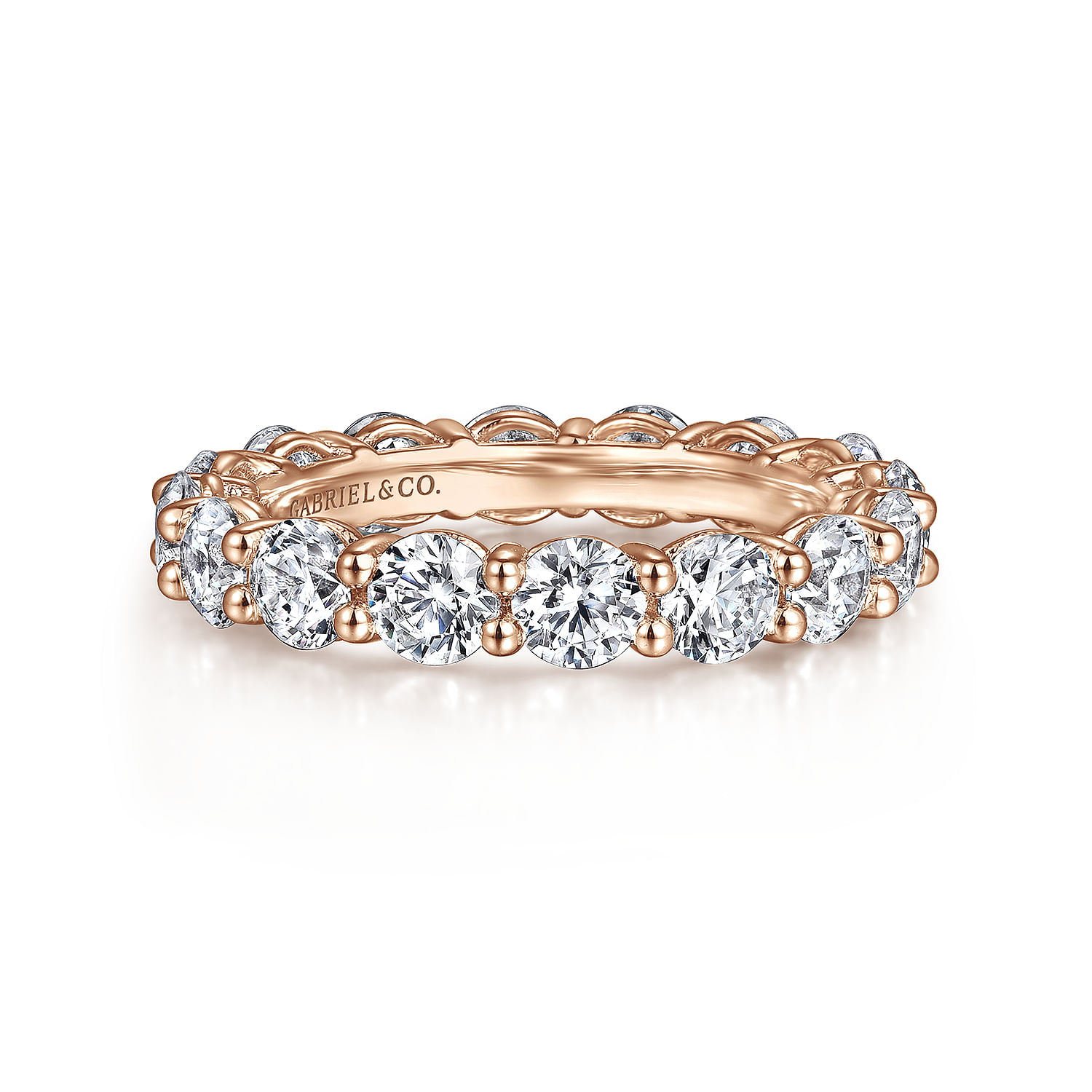Basque - 14K Rose Gold Shared Prong Diamond Eternity Band