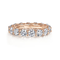 Basque - 14K Rose Gold Shared Prong Diamond Eternity Band