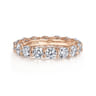 Eternity Band Wedding Ring in 14k Rose Gold with Round Natural Diamond at Gabriel & Co.