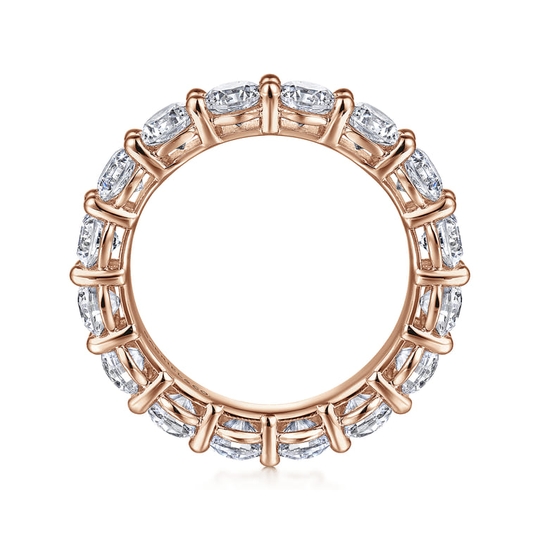 Eternity Band Wedding Ring in 14k Rose Gold with Round Natural Diamond at Gabriel & Co. - Shot 2