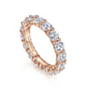 Eternity Band Wedding Ring in 14k Rose Gold with Round Natural Diamond at Gabriel & Co.