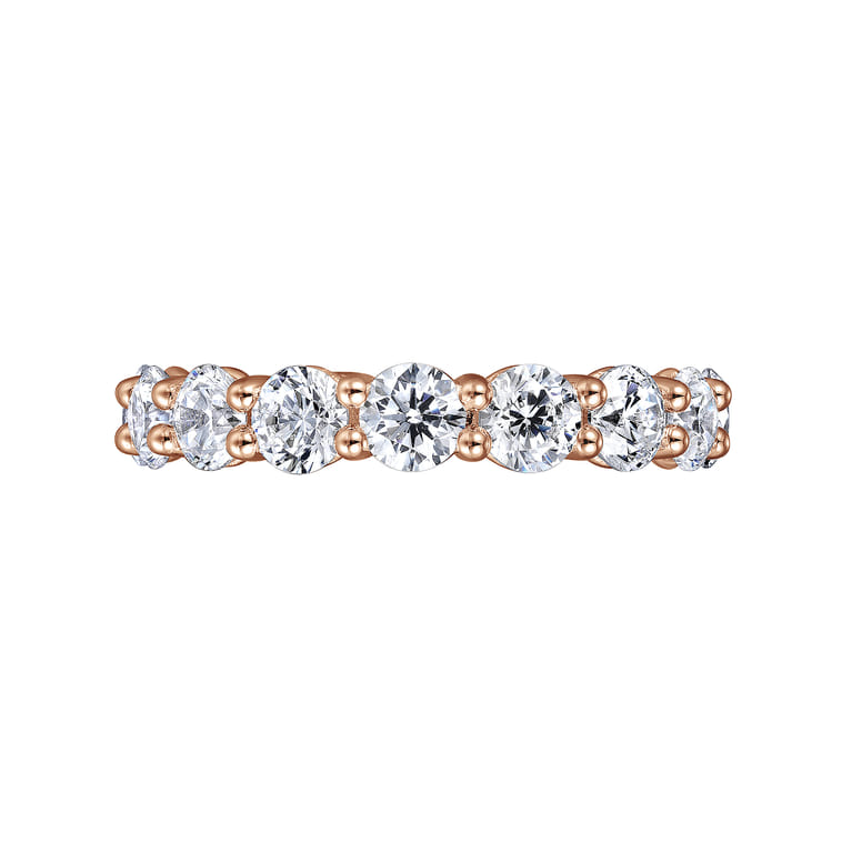 Eternity Band Wedding Ring in 14k Rose Gold with Round Natural Diamond at Gabriel & Co. - Shot 5