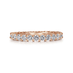 Basque - 14K Rose Gold Shared Prong Diamond Eternity Band