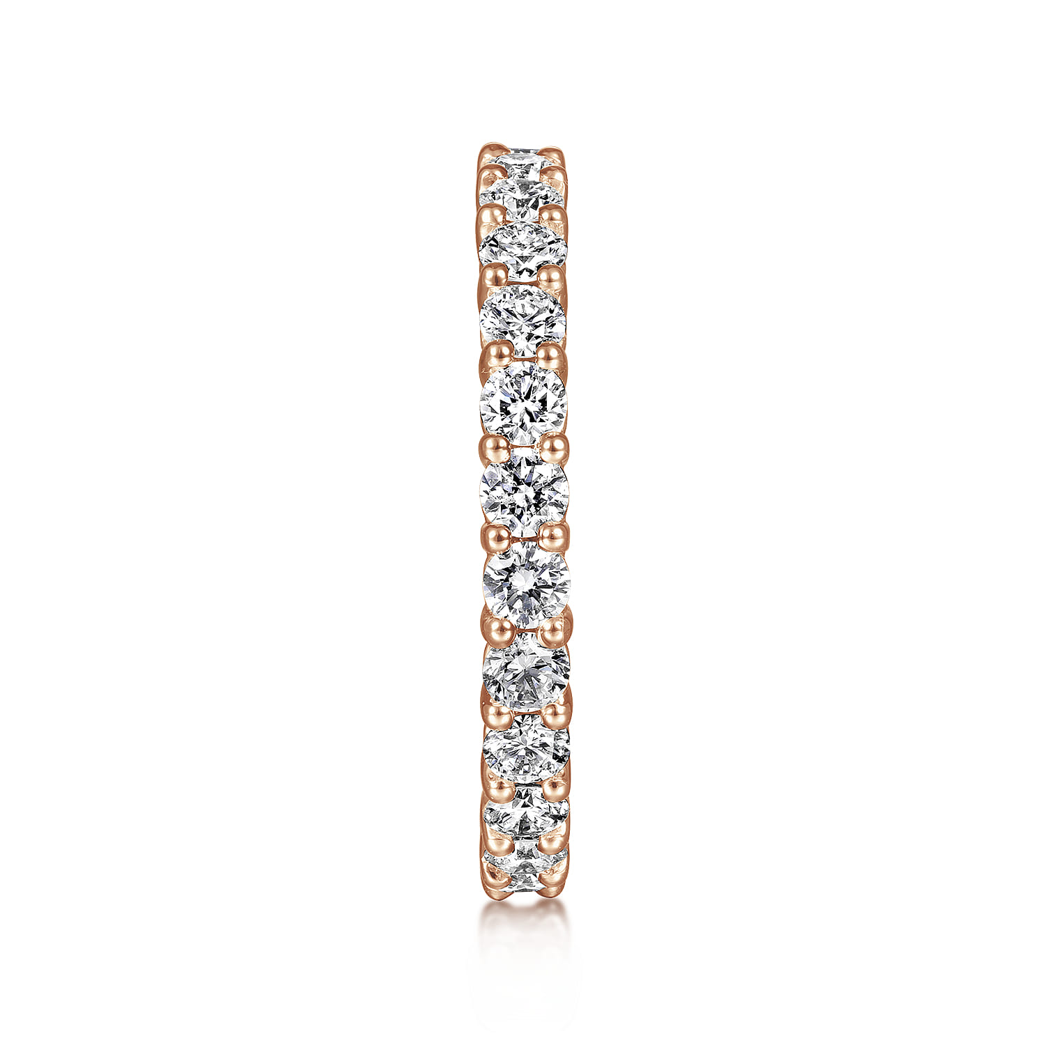 Eternity Band Wedding Ring in 14k Rose Gold with Round Natural Diamond at Gabriel & Co. - Shot 4