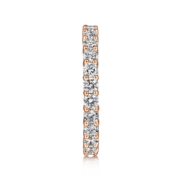 Eternity Band Wedding Ring in 14k Rose Gold with Round Natural Diamond at Gabriel & Co. - Shot 4