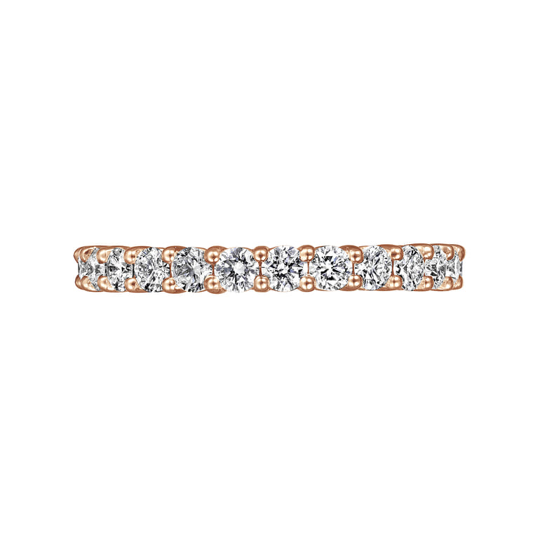 Eternity Band Wedding Ring in 14k Rose Gold with Round Natural Diamond at Gabriel & Co. - Shot 5
