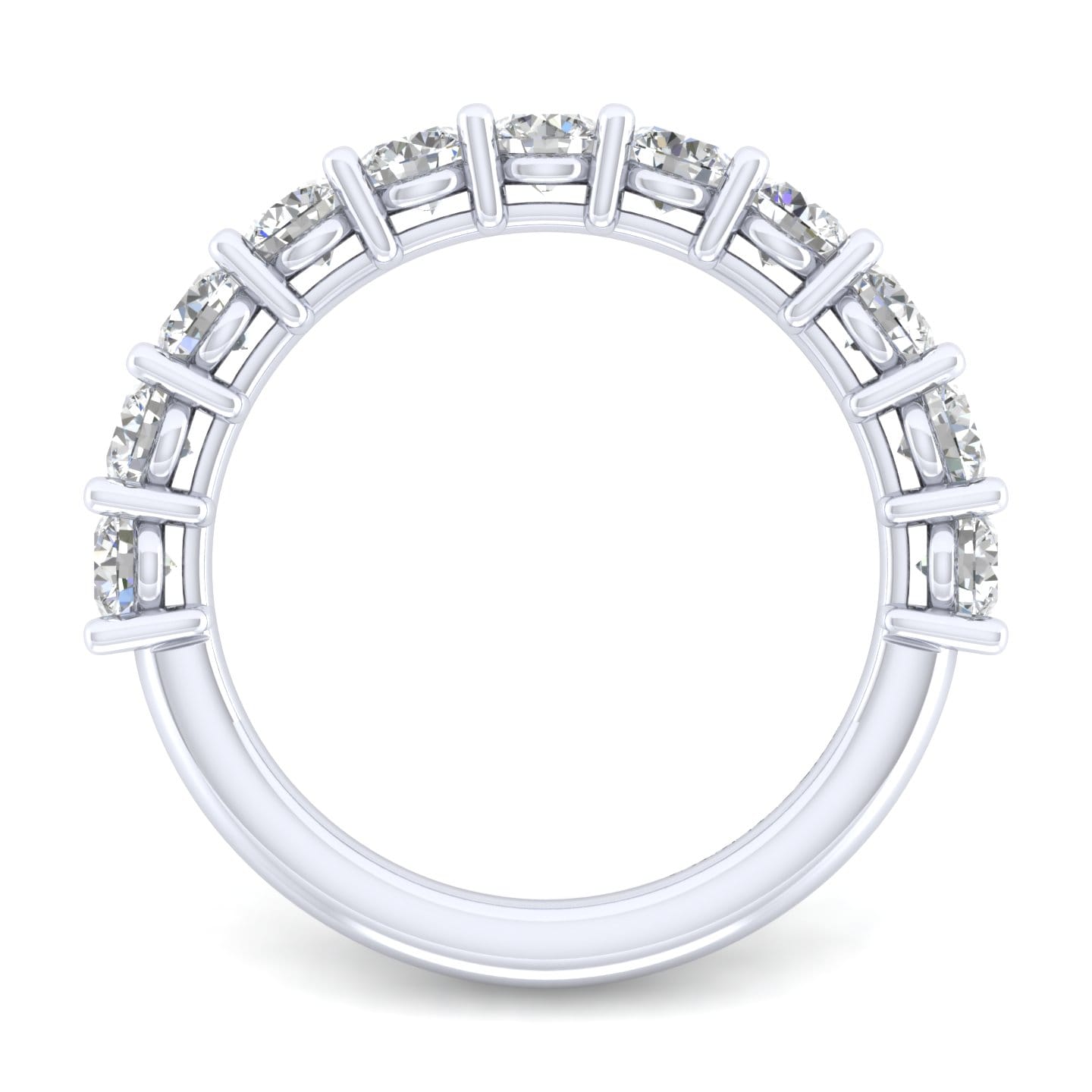 Straight Wedding Ring in 14k White Gold with Round Natural Diamond at Gabriel & Co. - Shot 2