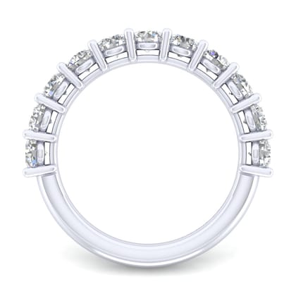 Basque - 14K White Gold 11 Stone Shared Prong Diamond Anniversary Band