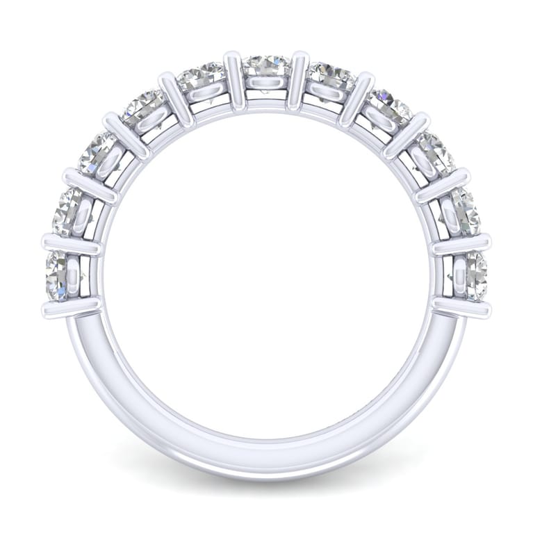 Straight Wedding Ring in 14k White Gold with Round Natural Diamond at Gabriel & Co. - Shot 2