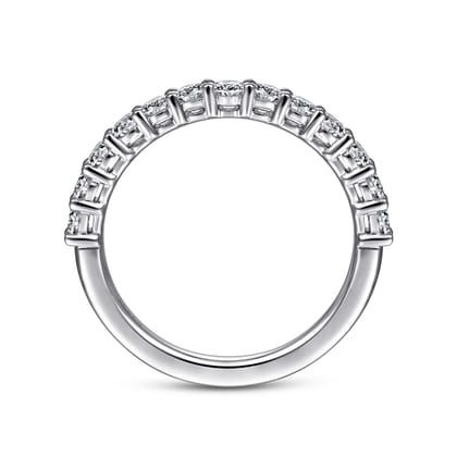 Basque - 14K White Gold 13 Stone Shared Prong Diamond Anniversary Band