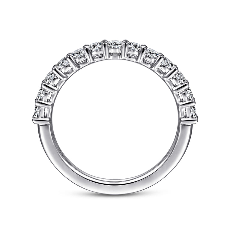 Straight Wedding Ring in 14k White Gold with Round Natural Diamond at Gabriel & Co. - Shot 2