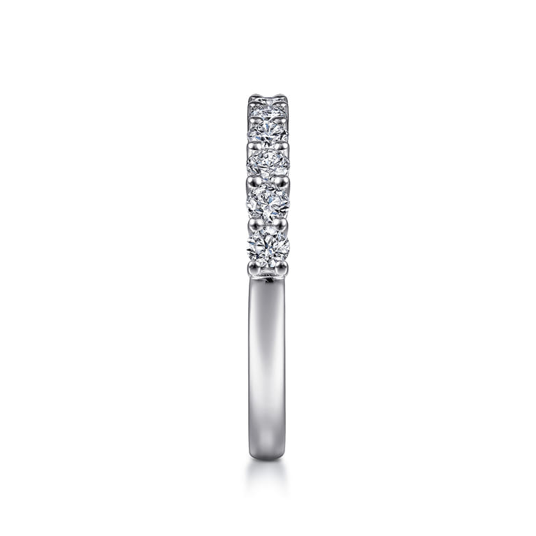 Straight Wedding Ring in 14k White Gold with Round Natural Diamond at Gabriel & Co. - Shot 4