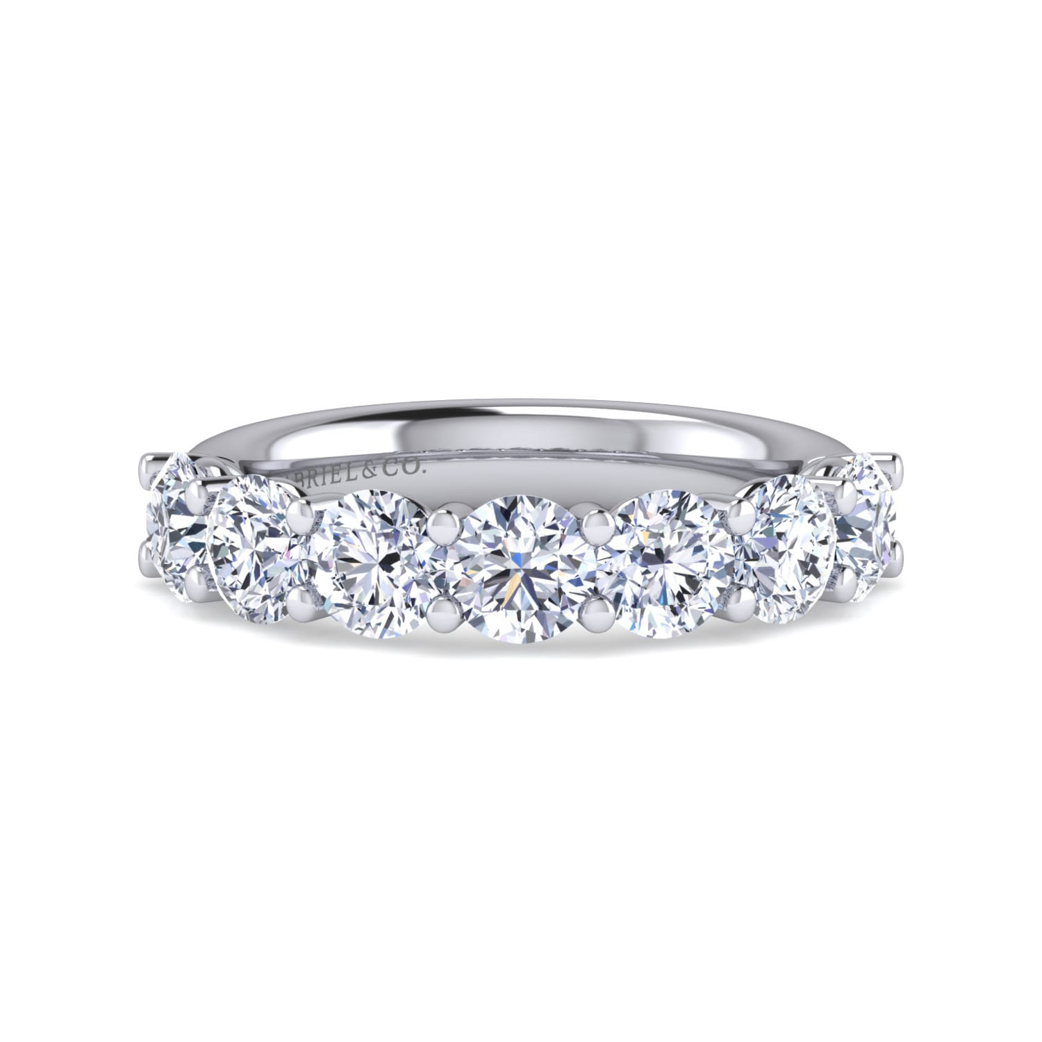 Fancy Wedding Ring in 14k White Gold with Round Natural Diamond at Gabriel & Co. - Shot 1