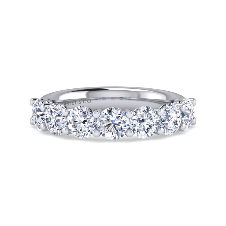 Fancy Wedding Ring in 14k White Gold with Round Natural Diamond at Gabriel & Co. - Shot 1